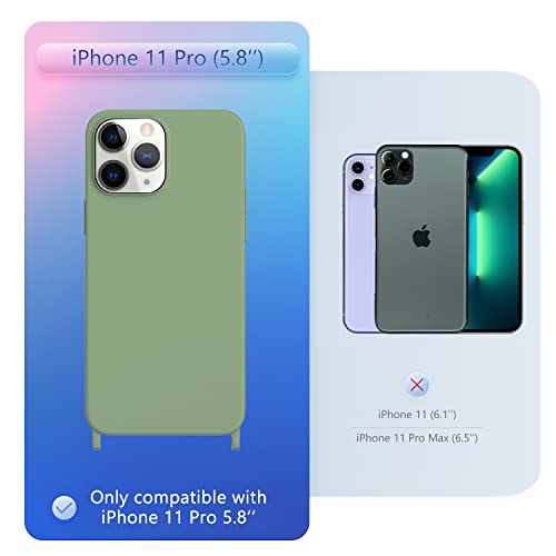 Image of Compatible with iPhone 11 Pro Case with Lanyard Crossbody iPhone Case with Strap Adjustable Shockproof Drop Protection Silicone Phone Cover for iPhone 11 Pro 5.8'' Mint Green