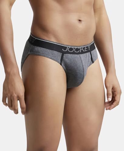 Image of Jockey 8044 Men's Super Combed Cotton Rib Solid Brief with Ultrasoft Waistband (Pack of 2)