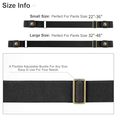WHIPPY 3 Pieces 4 Pieces Buckle Free Adjustable Women Belt, No Buckle Invisible Elastic Belt for Jeans Pants4