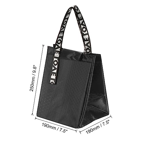 PATIKIL Lunch Box for Women/Men, Insulated Lunch Tote Bag Reusable Lunch Container for Work Picnic Outdoor 7.5"x7.5"x9.8", Black - Image 2