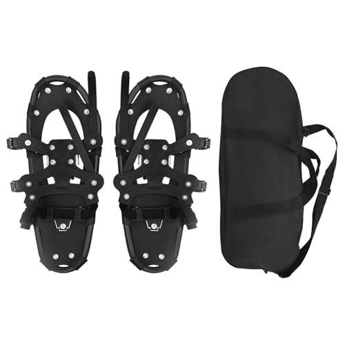 vidaXL Raquetas de Nieve 3 en 1 con Bastones de Senderismo Negro, Jardín y Terraza, Equipos de Nieve Ajustables, Accesorios para Frío, Set de Senderismo