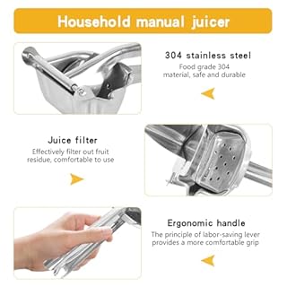 Lunaanda Spremiagrumi Manuale, Spremi Limone in Acciaio Inossidabile Spremi Agrumi Manuale Spremi Lime Manuale Spremi Arance, Spremiagrumi Frutta Manuale Robusto per Cucina, Bar, Ristorante