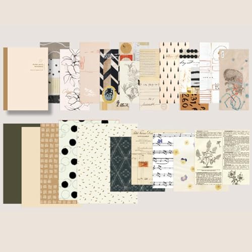 Image of VIBE VISTA Vintage Aesthetic Scrapbook Kit,346 Pcs,A6 Grid Notebook,Washi ,Envelopes,Scrapbook Papers,Folding Labels,Background Papers,Photo Frames,Calendar Stickers,Stickers (Rotat Street,Beige)