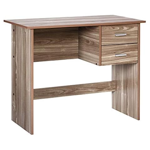 OneSpace Adina 2 Drawers Writing Desk, Walnut Cover