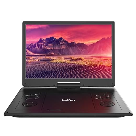 15.7" Portable DVD Player with 14.1" Large HD Screen, 6 Hours Rechargeable Battery, Support USB/SD Card/Sync TV and Multiple Disc Formats, High Volume Speaker, Classic Black, BOIFUN
