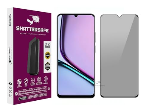 Image of Anti-Spy Privacy Tempered Glass Compatible For Realme C61 / C63 [Pack of 1]. 9H Hardness, Anti-Scratch, Edge-to-Edge Protection With Easy Installation Kit & Case Friendly Fit.