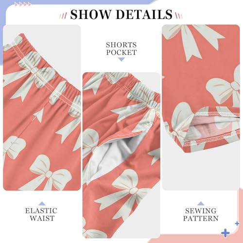 Pajama Bottoms, Bows Pajamas Pant Sleep Long Pants White Lounge Wear Sleepwear Pjs4