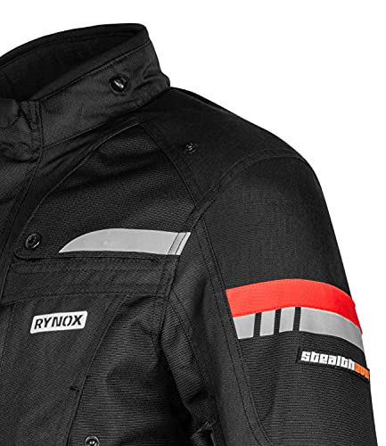 Image of Rynox Stealth Evo 3 Jacket - Motorcycle Touring Jacket | Impact Protection | Abrasion Resistance - Black, 4XL