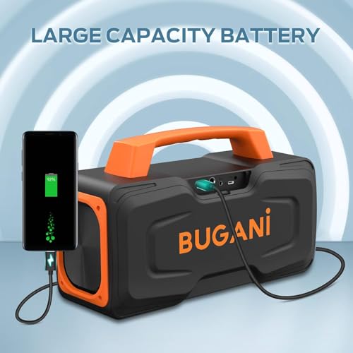 Bluetooth Speaker, BUGANI M118 Portable Bluetooth Speakers with 50W of Super Power, 100 Feet Wireless Range, Fast Charging, Microphone Input, Suitable for Party, Travel, Singing, Orange
