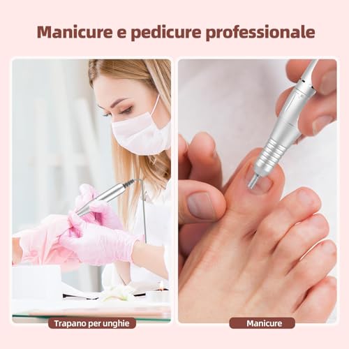 CkeyiN Pro Elektrische Nagelfräser Professionelle 35000RPM,Wiederaufladbare Elektrische Nagelfeile 7 in 1,mit LCD-Display Nagelfräser für Gelnägel Acrylnägel,Maniküre Pediküre Set,für Salon