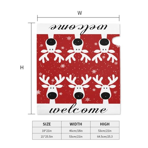 Image of Christmas Reindeer Mailbox Cover Magnetic, Welcome Winter Snowflakes Xmas Elk Mailbox Wrap, Standard Size 21x18 Inch Waterproof Letter Post Cover for Garden Yard Outdoor Outside Decor