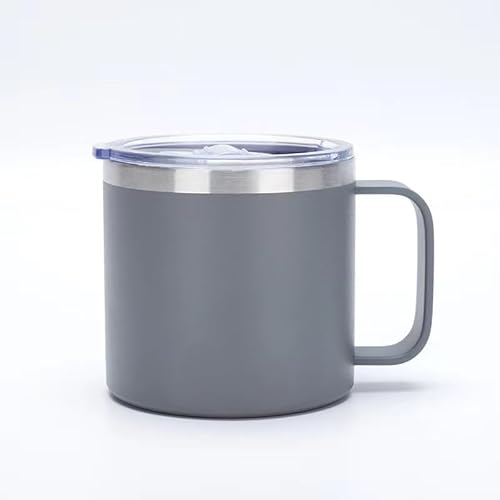 Caneca Térmica de Aço Inoxidável LUMAI, Capacidade 450ml, Tampa Vedada, Alça inox, Parede Dupla Isol