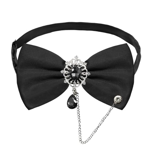 Image of Bow Ties for Men with Crystal, Pre-tied Adjustable Mens Bow Tie Sparkly Bowtie for Formal Suit Tuxedo Wedding Party