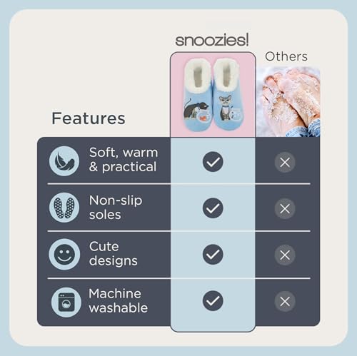 Snoozies AWPSP-BLUECAT-M Pairable Slipper Socks - Funny House Slippers thumb #3