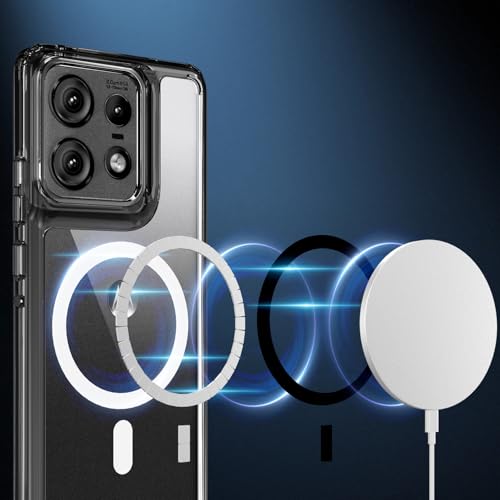 Image of For Motorola Moto Edge 50 Pro /50S Pro Case, Pure Transparent Design, Shockproof, Scratch Resistant Back, Magnetic Compatible, MagSafe, Clear Case, US Military MIL Listed, Hybrid TPU Bumper, PC Micro