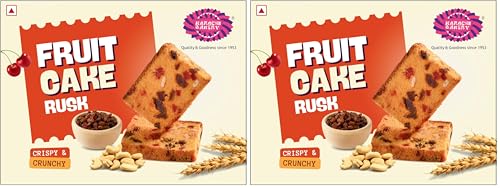 Image of Karachi's Fruit Cake Rusk 400g | Tea Time Snack (Pack of 2)
