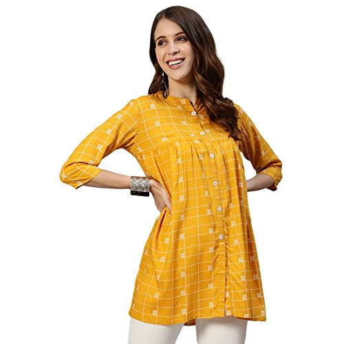 Image of anubhutee Women's Rayon Printed A-Line Kurti