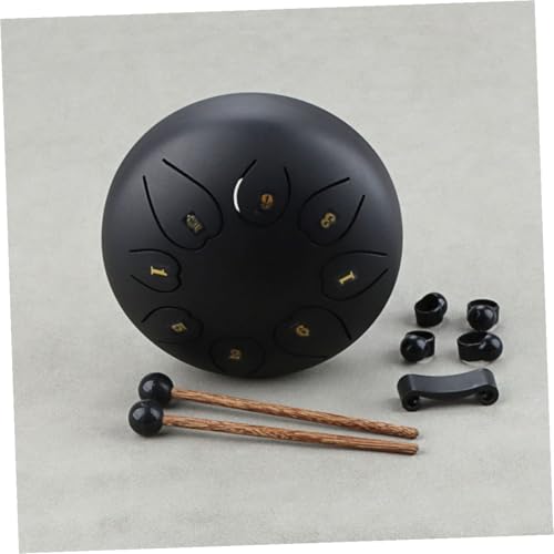 Tambor de lengua metálico negro grande para principiantes miniatura 6