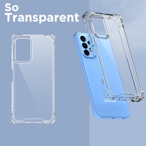 Image of Outlouders Back Cover for Samsung Galaxy A23 4G / A23 5G Clear Transparent PC + TPU Bumper Case with Raised Edges for Shockproof Protection (Transparent)