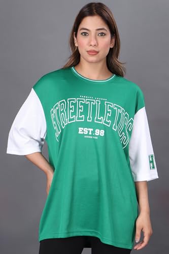 Image of Amazon Brand - INKAST Unisex Oversized T-Shirt | Sportwear | Contrast Sleeves | Drop Shoulder Baggy Fit | Graphic Print | Activewear for Gym,Training & Street Style