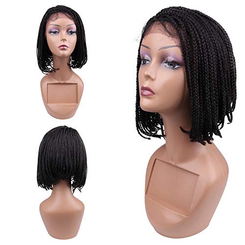 HAIR WAY Lace Front Braided Wigs Bob Style for Black Women Glueless Short Bob 3x Box Braided Lace Bob Wigs with Baby Hair for Daily Wear Half Hand Tied 12inches #2