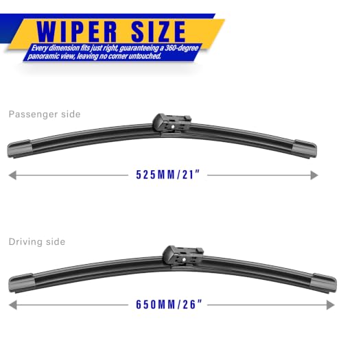 Image of 26 inch 21 inch Front Wipers Fits Audi A6 A7 2012-2018 Wiper Blades