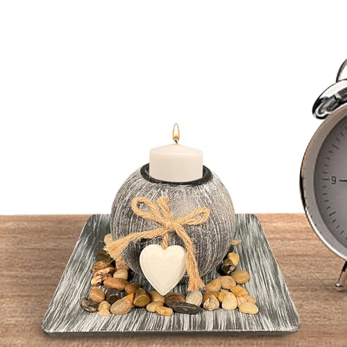 Palillo de vela esférica de madera, pieza central de la mesa del portavelas,Candelabros creativos | Estructura de vela de madera artística para amigos de la familia colegas