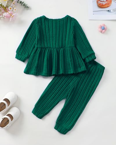 Mioglrie Toddler Baby Girl Clothes Fall Winter Outfits Infant Girl Sweatshirt Top 6 9 12 18 24 Months 2T 3T Pants Set - Image 6