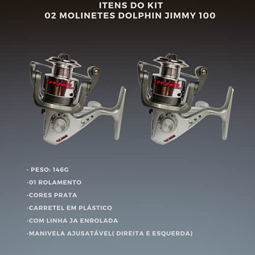 Kit de Pesca Completo Molinete Jimmy Vara e acessórios