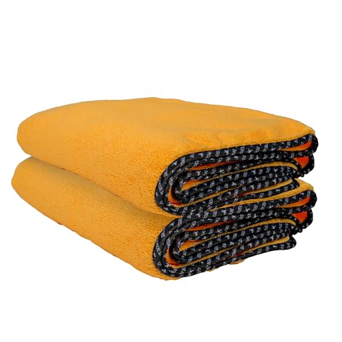 Chemical Guys Miracle Dryer Toalha de secagem de microfibra pacote com 2 (91.4 cm x 63.5 cm) - Secagem super absorvente e livre de arranhões para carros, caminhões e SUVs (MIC72102)