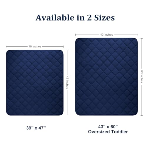 Image of BEDSUM Toddler Quilt 43x60, Microfiber Kids Quilt Toddler Bed, Navy Blue | Lightweight Soft Comfort for Toddler Beds, Daycare, Preschool Naps, Boys Girls, Machine Washable All Season Toddler Comforter
