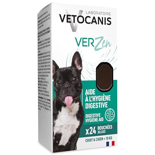 VETOCANIS - VerZen Mundstücke zur Verdauungshygiene für Welpen und Hunde < 10 kg – Ergänzungsfutter für Welpen und Hunde – 7-Tage-Kur – 24 Bündel – 120 g