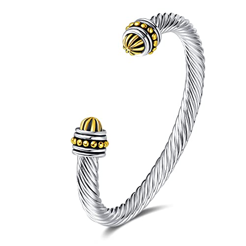 UNY JEWEL Two Tone Twisted Cuff Pearl Ends
