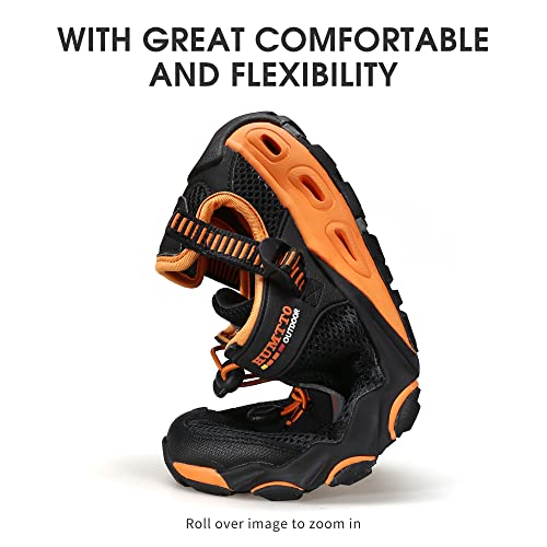 Humtto Mens Womens Water Shoes - Amphibious Hiking Sandal Closed Toe Outdoor Sandals Quick Drying Lightweight Breathable Non-Slip Aqua Shoes Summer Water Sandals 12 Black #TOP4