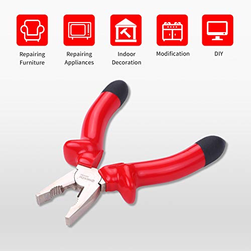 Alicate de linha Lasamot de 15,2 cm com isolamento, cortador de arame CR-V, cromo, vanádio, aço crom