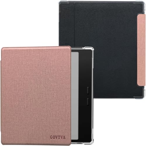 GOVTVA Transparent TPU Back Case for Onyx Boox Go Color 7 (Gen 1/2 2024/2025) / Boox Go 7 Ultra-Thin Enhanced Auto Sleep/Wake Cover with Thickened Corners Magnetic Closure (Rose Pink)