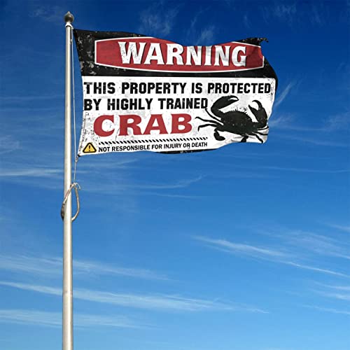 Drapeau de chambre filles propriété protégée par un crabe fun - 5