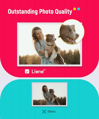 Image of Liene Amber M100 /M200 /M110 /M210 4x6 inch Photo Printer 80 Sheets Photo Paper & 2 Ink Cartridges Refill, Dye Sublimation, Only for Liene DHP512 /DHP513 /DHP514 /DHP515 Printer, for Display, Framing, Scrapbook