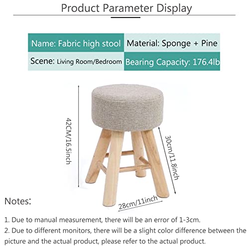 Poufs ronds rembourrés en bois véritable pour intérieur moderne - 3