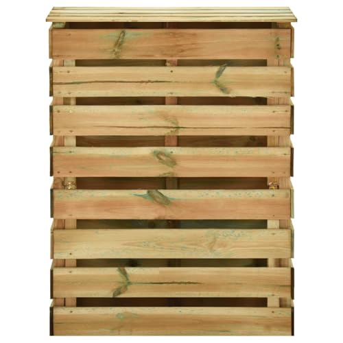 Vopese Compostador de madera para jardín, 80 x 50 x 100 cm, color verde impregnado, para compostaje natural, resistente a la putrefacción, modelo 316062