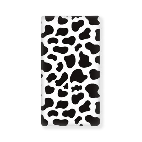 Image of Winpema Cow Pattern Fitted Crib Sheet Black White Cowhide Baby Crib Sheet Fit Standard Crib and Toddler Mattress,Crib Mattress Sheets for Boys Girls 28"x52"