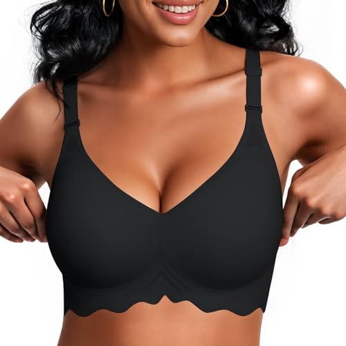 Image of Vertvie Women Wireless Jelly Bras Push Up Seamless Bra Supportive No Underwire Soft Halter /U /Racerback Sport T-Shirt Bralette