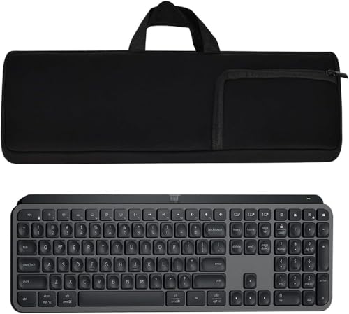 AF-WAN Tragbare, stoßfeste, wasserdichte, staubdichte Neopren-Tastatur-Maus-Tasche/Hülle/Koffer Perfekt für Logitech MX Keys Advanced Wireless Illuminated Keyboard
