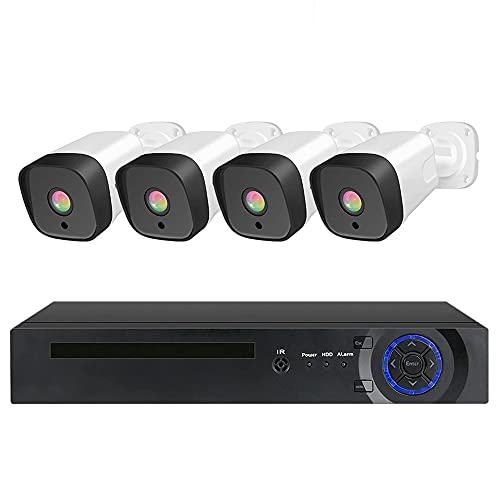 8CH NVR HD Security Camera System, 5MP 1080P CCTV Surveillance Kit, Weatherproof Bullet Cameras, Night Vision, Motion Detection, 2-Way Audio (Size : Standard Kit)