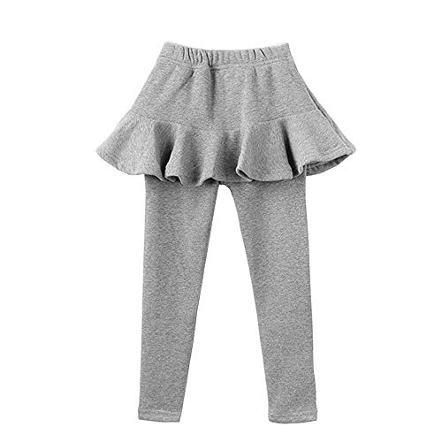 Image of MODNTOGA Kids Baby Girls Footless Leggings with Ruffle Tutu Skirt Pants 2-7Years