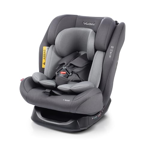 BABYAUTO - Silla de coche sin isofix EDER 40-150cm – Edad: desde el nacimiento hasta los 12 años –I-size – Acontramarcha hasta los 105 cm, 4 años aprox - Sin Isofix (STONE GREY)
