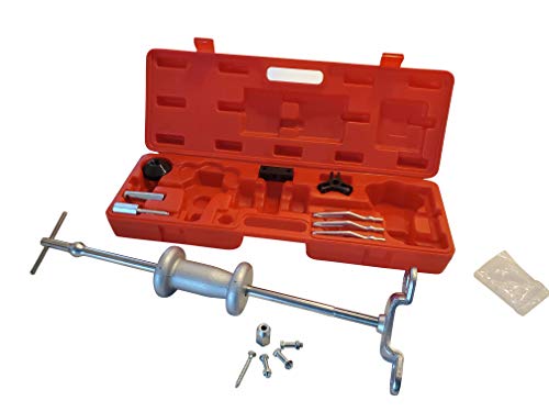 Professional EZ Travel Collection 13 Piece Slide Hammer Bearing Race Remover, Dent Puller and Axle Pull Set (Commercial Grade)