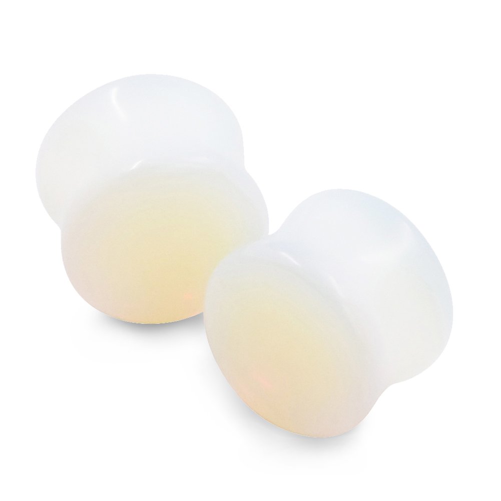 D&Min Jewelry, set di 12 pezzi di pietre naturali, tappi per piercing all’orecchio, estensori, Flesch Tunnel. Calibro: 2 g (5/8”)