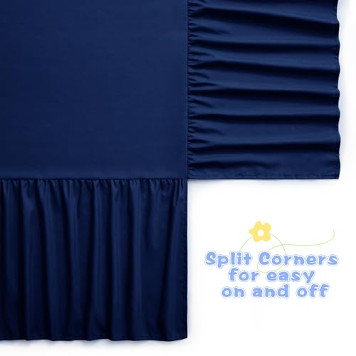 Image of SiinvdaBZX Navy Blue Crib Skirt Dust Ruffle, Microfiber Crib Bed Skirt | 52 inchx28 inch with 14 inch Drop, Durable Full Coverage Toddler Bedskirt Fit for Baby Boys Girls Nursery Standard Crib