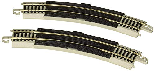 Bachmann Trains - Snap-Fit E-Z TRACK 18” RADIUS CURVED RERAILER (2/card) - NICKEL SILVER Rail With Gray Roadbed - HO Scale
